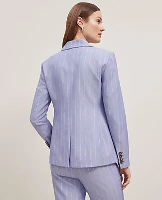 Ann Taylor The Double Breasted Cutaway Blazer in Pinstripe sold by Ann Taylor product image thumbnail 2