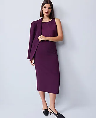 Ann Taylor Fluid Crepe Pocket Midi Skirt sold by Ann Taylor