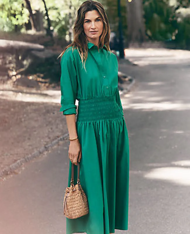 Ann Taylor Flare Midi Shirtdress sold by Ann Taylor