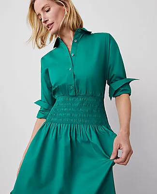 Ann Taylor Flare Midi Shirtdress sold by Ann Taylor product image thumbnail 4