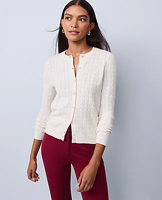 Ann Taylor Petite Cable Stitch Ann Cardigan sold by Ann Taylor