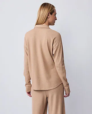 Ann Taylor Waffle Button Down Lounge Top sold by Ann Taylor product image thumbnail 2