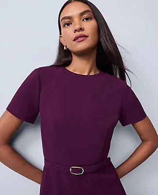 Ann Taylor Belted Crew Neck Midi Dress sold by Ann Taylor product image thumbnail 3