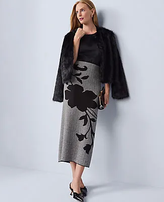 Ann Taylor Herringbone Floral Jacquard Sweater Skirt sold by Ann Taylor