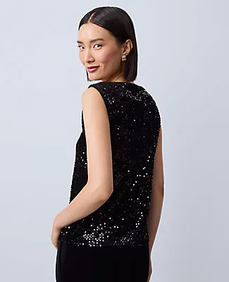 Ann Taylor Sequin Velvet Tank Top sold by Ann Taylor product image thumbnail 2