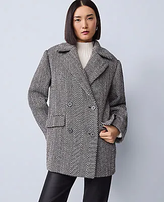 Ann Taylor Herringbone Double Breasted Peacoat sold by Ann Taylor product image thumbnail 4