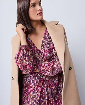 Ann Taylor Draped Paisley Midi Dress sold by Ann Taylor product image thumbnail 3