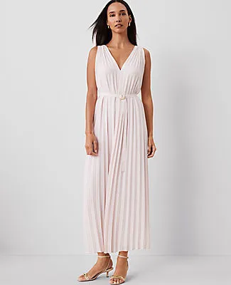 Ann Taylor Pleated Maxi Swing Dress sold by Ann Taylor