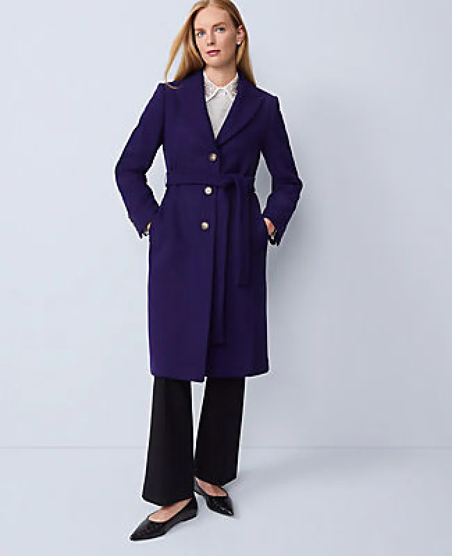 Ann Taylor Petite Belted Notch Collar Coat sold by Ann Taylor