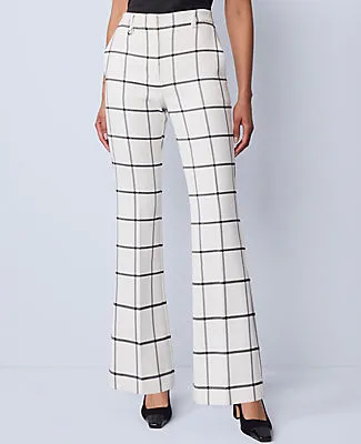Ann Taylor The Petite Slim Flare Trouser In Windowpane sold by Ann Taylor product image thumbnail 2