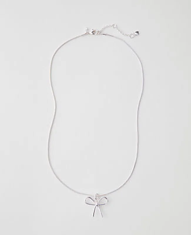 Ann Taylor Metal Bow Pendant Necklace sold by Ann Taylor