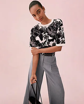 Ann Taylor Floral Jacquard Sweater Tee sold by Ann Taylor product image thumbnail 3