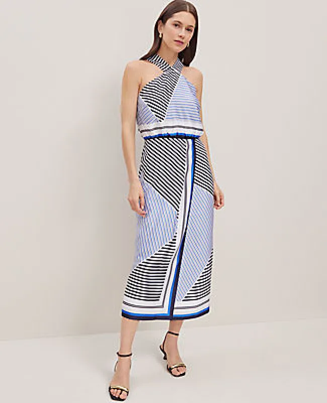 Ann Taylor Petite Striped Halter Midi Dress sold by Ann Taylor