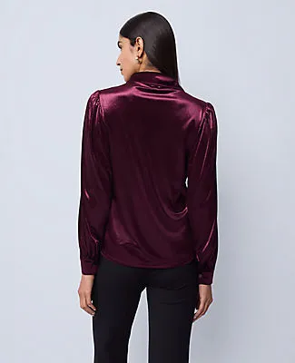 Ann Taylor Petite Velvet Button Down Shirt sold by Ann Taylor product image thumbnail 2