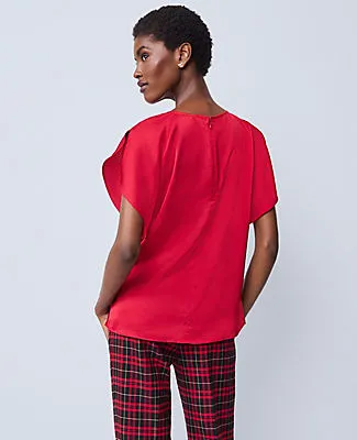 Ann Taylor Petite Draped Satin Blouse sold by Ann Taylor product image thumbnail 2
