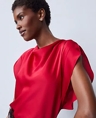 Ann Taylor Petite Draped Satin Blouse sold by Ann Taylor product image thumbnail 3