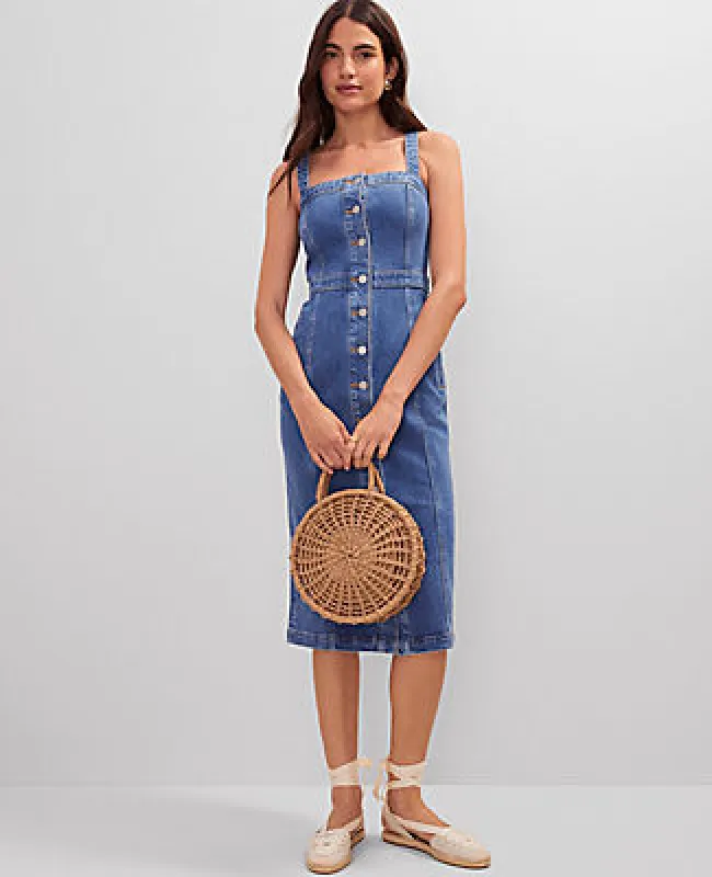 Ann Taylor Weekend Collection Button Denim Sheath Dress sold by Ann Taylor