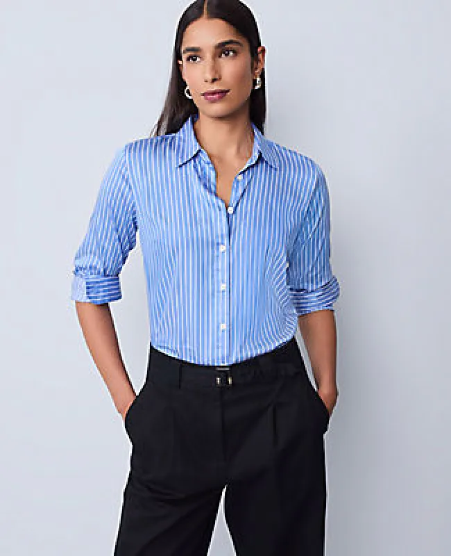 Ann Taylor Striped Perfect Shirt sold by Ann Taylor