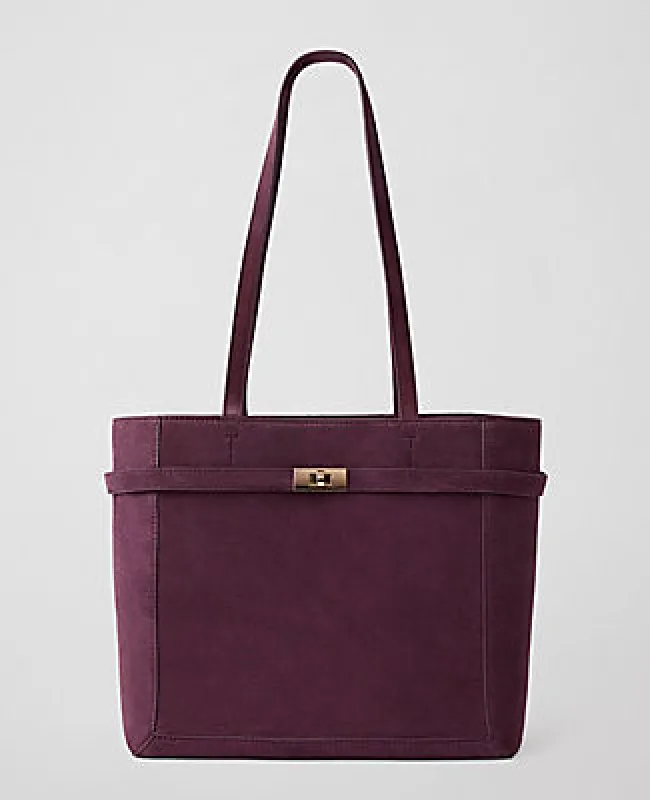 Ann Taylor Suede Belted Tote sold by Ann Taylor