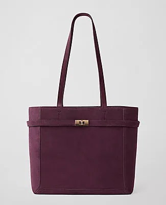 Ann Taylor Suede Belted Tote sold by Ann Taylor