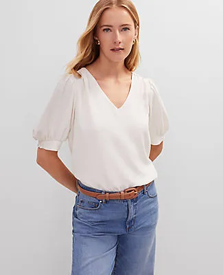 Ann Taylor V-Neck Popover Top sold by Ann Taylor product image thumbnail 3