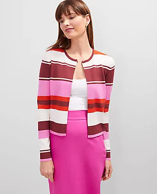 Ann Taylor Striped Open Cardigan sold by Ann Taylor product image thumbnail 3