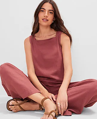 Ann Taylor Weekend Collection Linen Blend Bubble Hem Top sold by Ann Taylor