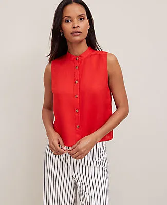 Ann Taylor Linen Sleeveless Shirt sold by Ann Taylor