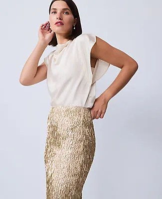 Ann Taylor Draped Satin Blouse sold by Ann Taylor product image thumbnail 2