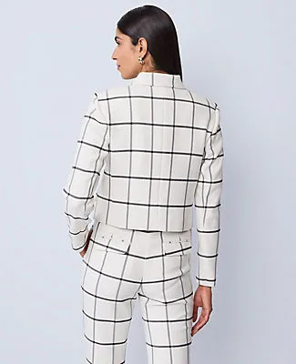 Ann Taylor The Petite Military Blazer Jacket in Windowpane sold by Ann Taylor product image thumbnail 2