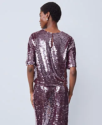 Ann Taylor Sequin Crew Neck Blouse sold by Ann Taylor product image thumbnail 2