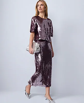 Ann Taylor Sequin Crew Neck Blouse sold by Ann Taylor product image thumbnail 3