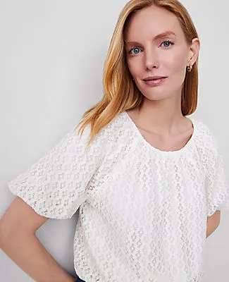 Ann Taylor Lace Bubble Hem Blouse sold by Ann Taylor product image thumbnail 3