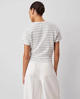 Ann Taylor Weekend Collection Striped Twist Front Tee sold by Ann Taylor product image thumbnail 2
