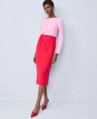 Ann Taylor Colorblock Twist Midi Dress sold by Ann Taylor