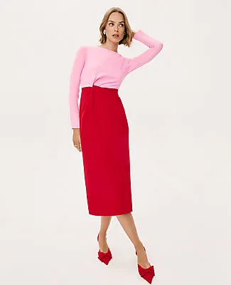 Ann Taylor Colorblock Twist Midi Dress sold by Ann Taylor product image thumbnail 3