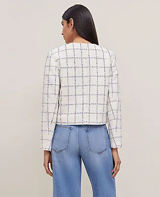 Ann Taylor Petite Tweed Crew Neck Jacket sold by Ann Taylor product image thumbnail 2