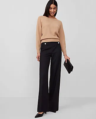 Ann Taylor The Button Trim Sailor Wide-Leg Pant sold by Ann Taylor