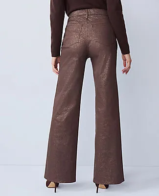 Ann Taylor The Petite Shimmer Wide-Leg Jean sold by Ann Taylor product image thumbnail 3