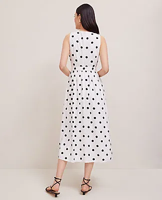 Ann Taylor Dotted Linen Blend Midi Dress sold by Ann Taylor product image thumbnail 2
