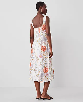 Ann Taylor Floral Linen Blend Flare Dress sold by Ann Taylor product image thumbnail 3