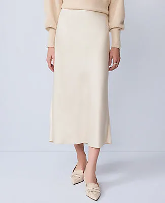 Ann Taylor Satin Bias Midi Slip Skirt sold by Ann Taylor product image thumbnail 2