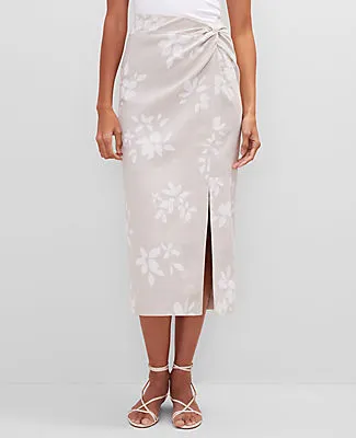 Ann Taylor Knotted Linen Blend Pencil Skirt sold by Ann Taylor product image thumbnail 2