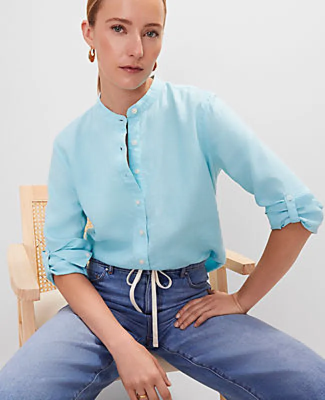 Ann Taylor Petite Relaxed Linen Perfect Shirt sold by Ann Taylor