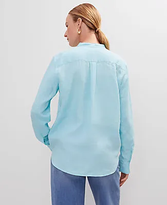 Ann Taylor Petite Relaxed Linen Perfect Shirt sold by Ann Taylor product image thumbnail 2