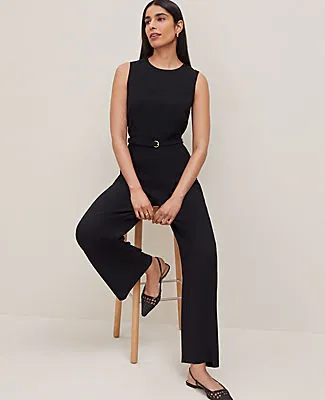 Ann Taylor Petite Belted Crew Neck Jumpsuit sold by Ann Taylor product image thumbnail 3