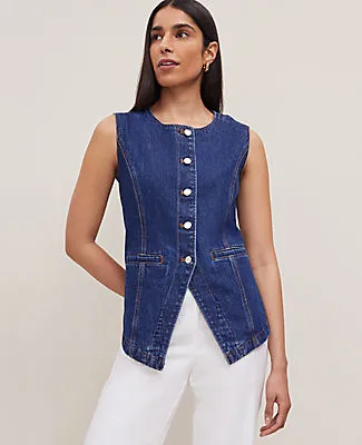 Ann Taylor Petite Refined Denim Vest sold by Ann Taylor product image thumbnail 3