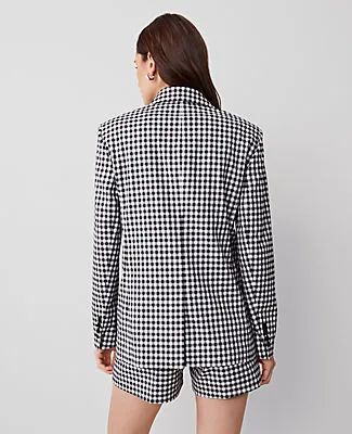 Ann Taylor The Petite Longline Blazer in Gingham sold by Ann Taylor product image thumbnail 3