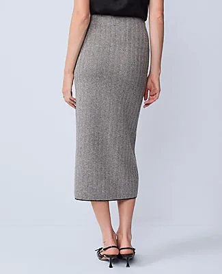 Ann Taylor Petite Herringbone Floral Jacquard Sweater Skirt sold by Ann Taylor product image thumbnail 3