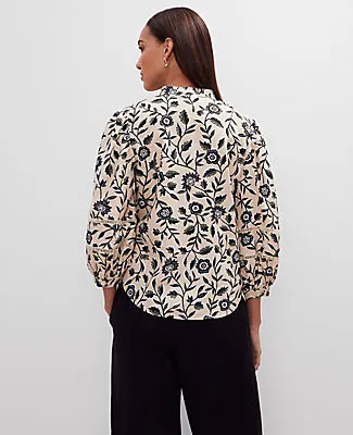 Ann Taylor Petite Floral Linen Blend Top sold by Ann Taylor product image thumbnail 2